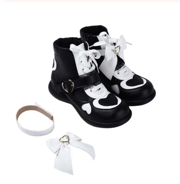 Jk/японские студенческие туфли в стиле Лолиты; винтажные женские туфли на шнуровке с круглым носком; милые туфли с кружевным бантом; обувь для костюмированной вечеринки loli