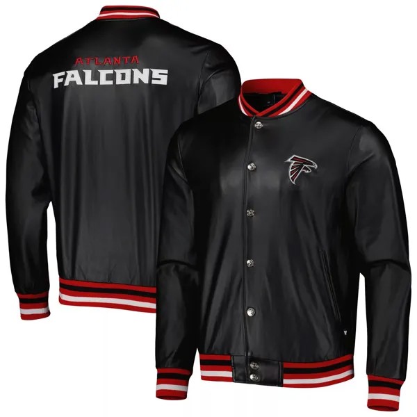 Мужская куртка-бомбер с металлизированными кнопками черного цвета Atlanta Falcons The Wild Collective