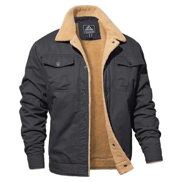 Мужская хлопковая куртка-карго Magnivit Sherpa Fleece Lined, темно-серый