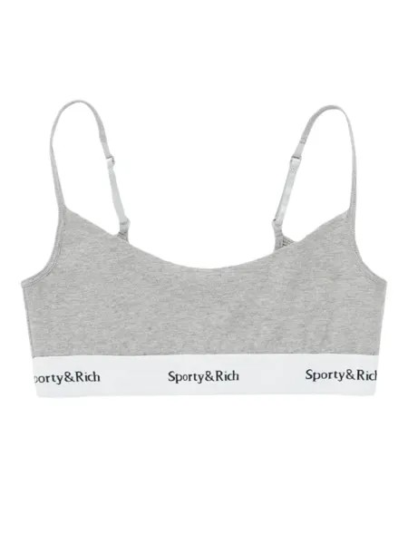 Sporty & Rich бюстгальтер-бралетт Serif с логотипом, серый