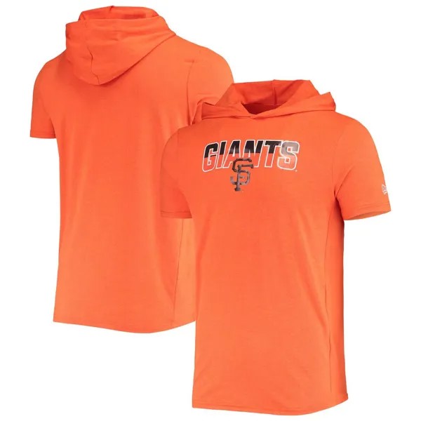 Мужская футболка с капюшоном New Era Heathered Orange San Francisco Giants с короткими рукавами
