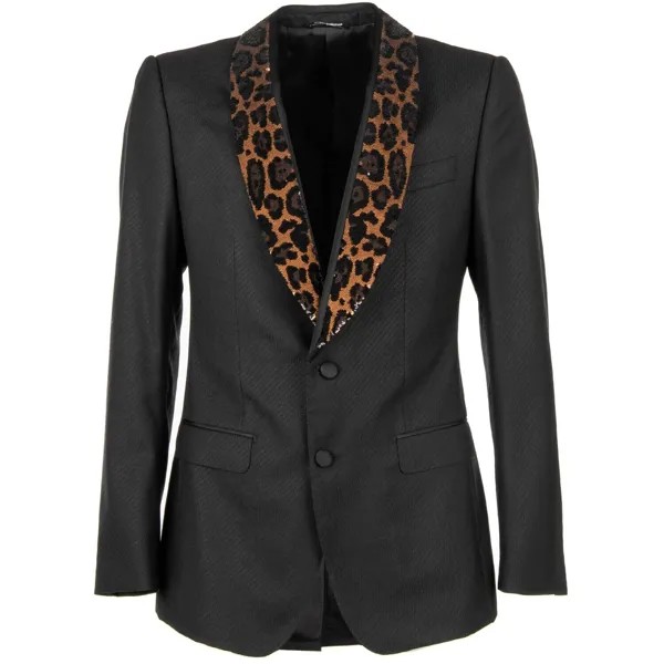 Dolce - Gabbana Блейзер-смокинг Sicilia M.Leopard Sequin Reverse Черный 09742