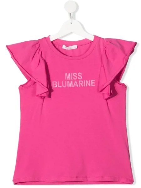 Miss Blumarine футболка с оборками и логотипом