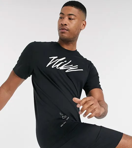 Черная футболка с логотипом Nike Training Tall-Черный
