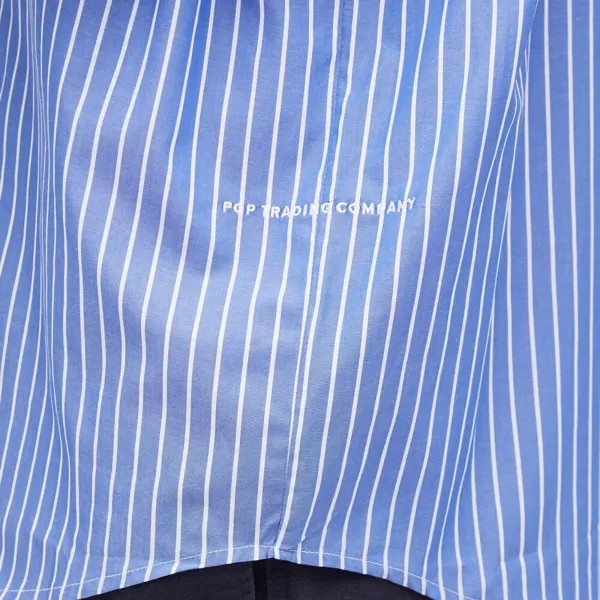 Pop Trading Company Рубашка в полоску с логотипом, синий