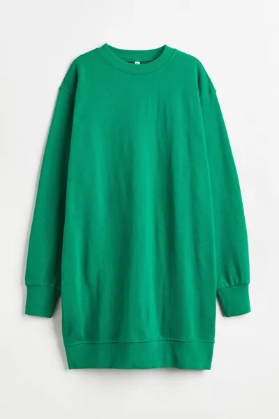 Платье-толстовка H&M, зеленый