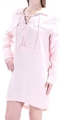 1. Женское розовое платье-туника STATE с длинными рукавами и V-образным вырезом выше колена M