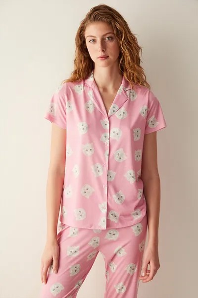 Пижама с кошачьим принтом Penti, розовый