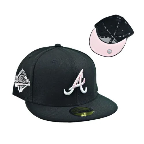 New Era Atlanta Braves World Series Drip Кепка 59Fifty с черно-розовым низом