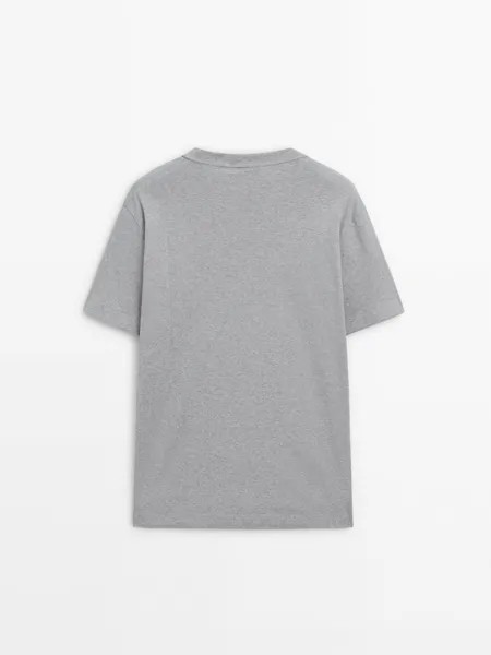 Хлопковая футболка с коротким рукавом - ателье Massimo Dutti, grey