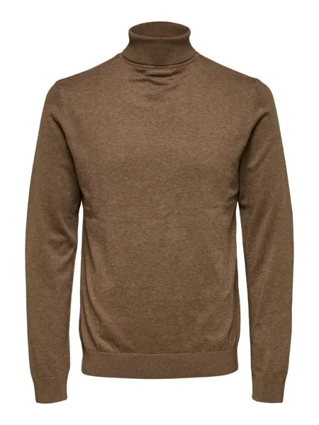Пуловер SELECTED HOMME SLHBERG ROLL NECK, коричневый