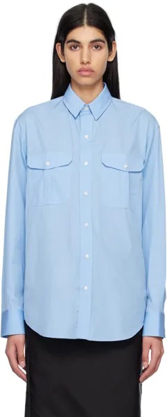 Синяя рубашка свободного кроя WARDROBE.NYC