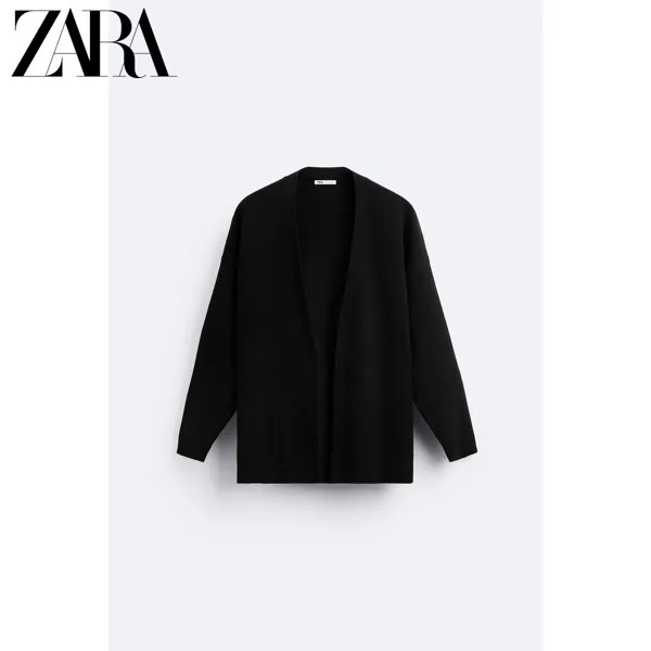 ZARA новая мужская одежда для мужчин и женщин, черный повседневный свитер с длинными рукавами, вязаный кардиган 9598328 800, цвет черный