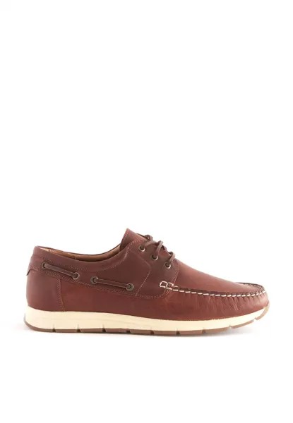 Топсайдеры Leather Boat Shoes Next, цвет dark tan