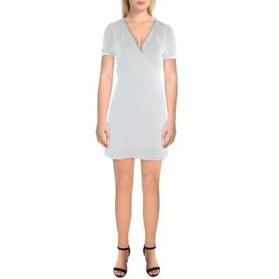 Le Lis Женское белое летнее платье с запахом длиной выше колена с кружевной отделкой S BHFO 0479