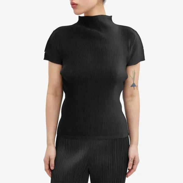 Pleats Please Issey Miyake Базовый топ Mist, черный