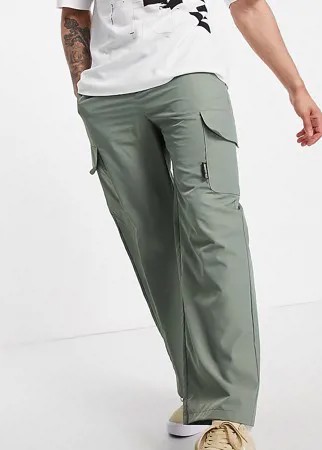 Зеленые брюки карго из нейлона с широкими штанинами и карманами COLLUSION-Зеленый цвет
