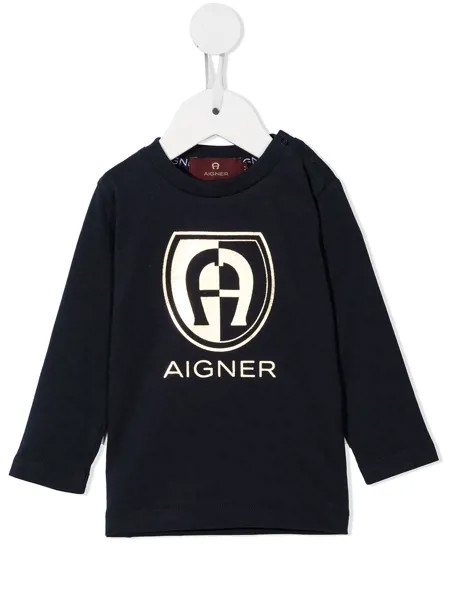 Aigner Kids футболка с логотипом