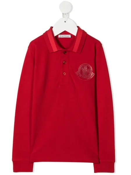 Moncler Enfant рубашка поло с нашивкой-логотипом