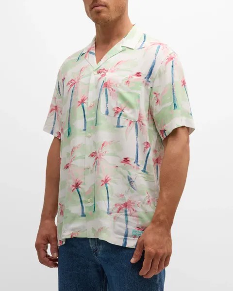 Мужская походная рубашка с принтом по всей поверхности Scotch & Soda, цвет Palmtree Hawa