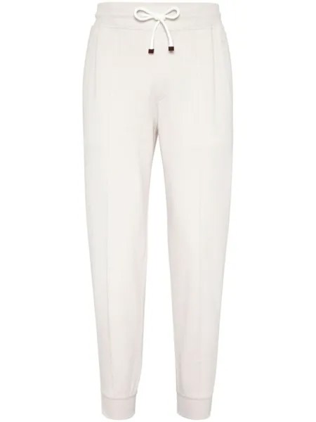 Brunello Cucinelli зауженные спортивные брюки с кулиской, белый
