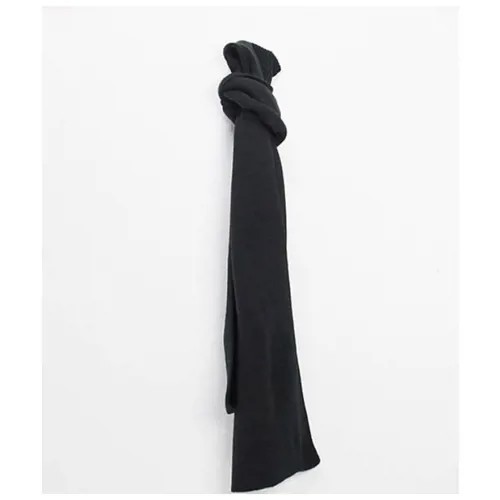 Черный шарф в рубчик с логотипом French Connection