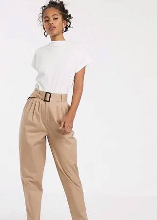 Брюки галифе с поясом и черепаховой пряжкой ASOS DESIGN Tall-Neutral