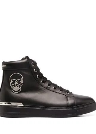 Philipp Plein высокие кеды с декором Skull