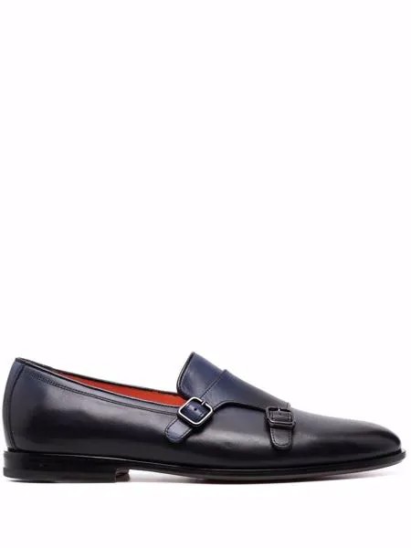 Santoni туфли монки с ремешками