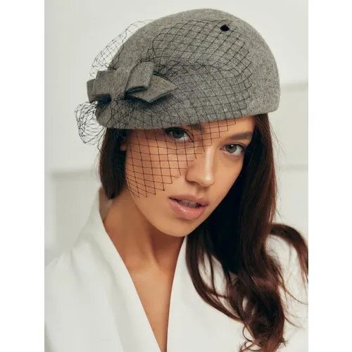 Шляпа Diana Pavlovskaya, размер 56-58, серый, черный