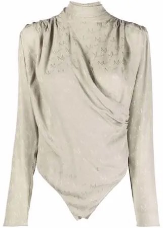 Magda Butrym шелковая блузка с монограммой