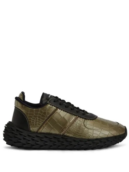 Кроссовки Giuseppe Zanotti Urchin Crocodile Embossed, золотой/черный