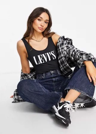 Черное боди с логотипом Levi's-Черный