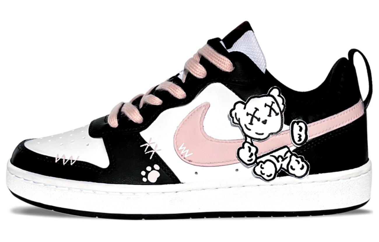 Кроссовки Nike Court Borough Skateboarding Shoes Women's Low-top Black/pink, черный/розовый