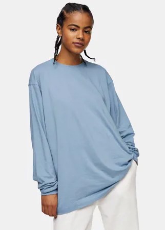 Синий свободный лонгслив Topshop-Голубой