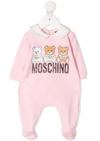 Moschino Kids комбинезон для новорожденного с принтом Toy Bear