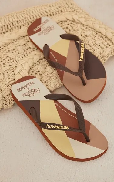 PrettyLittleThing Темно-коричневые шлепанцы Havaianas