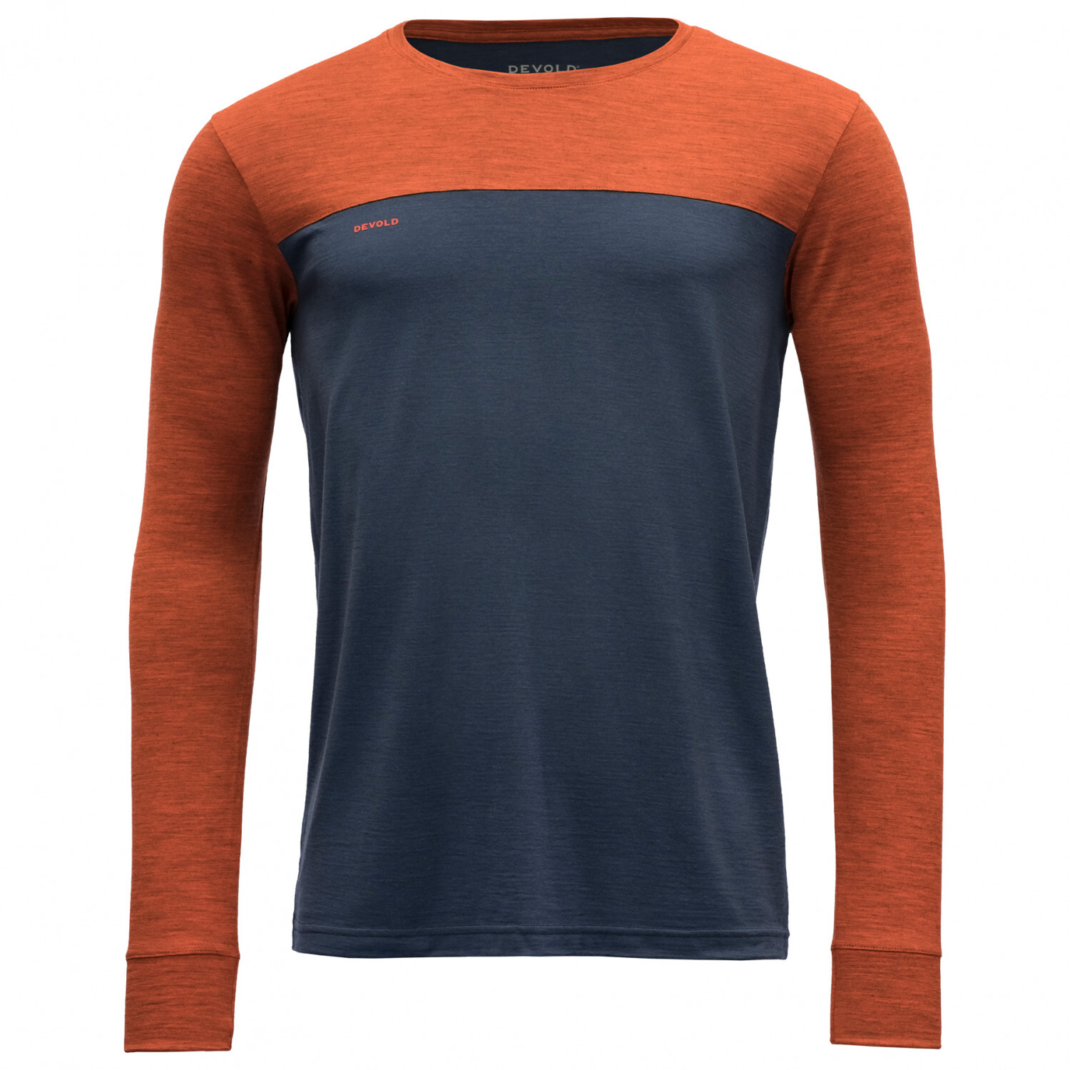 Лонгслив из мериноса Devold Norang Shirt, цвет Brick Melange/Night