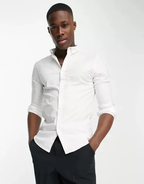 Белая оксфордская рубашка с длинными рукавами New Look