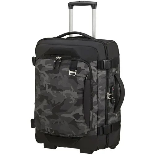 Чемодан-рюкзак Samsonite, полиэстер, ребра жесткости, 43 л, размер S, черный