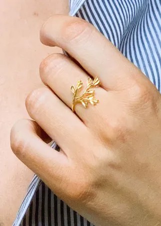 Золотистое кольцо с изящным цветком & Other Stories-Золотистый