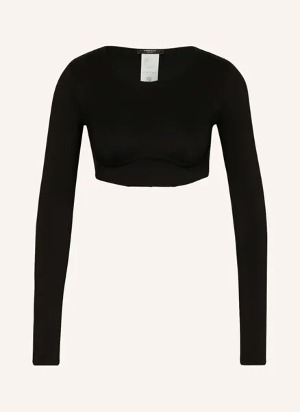 Укороченный лонгслив solid Versace, черный