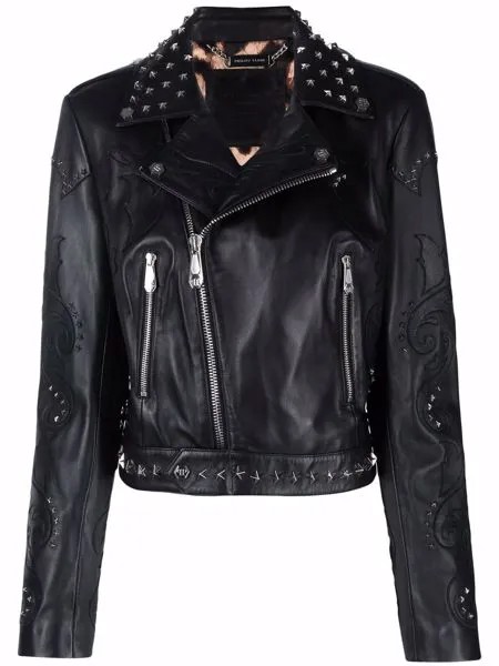 Philipp Plein байкерская куртка с заклепками