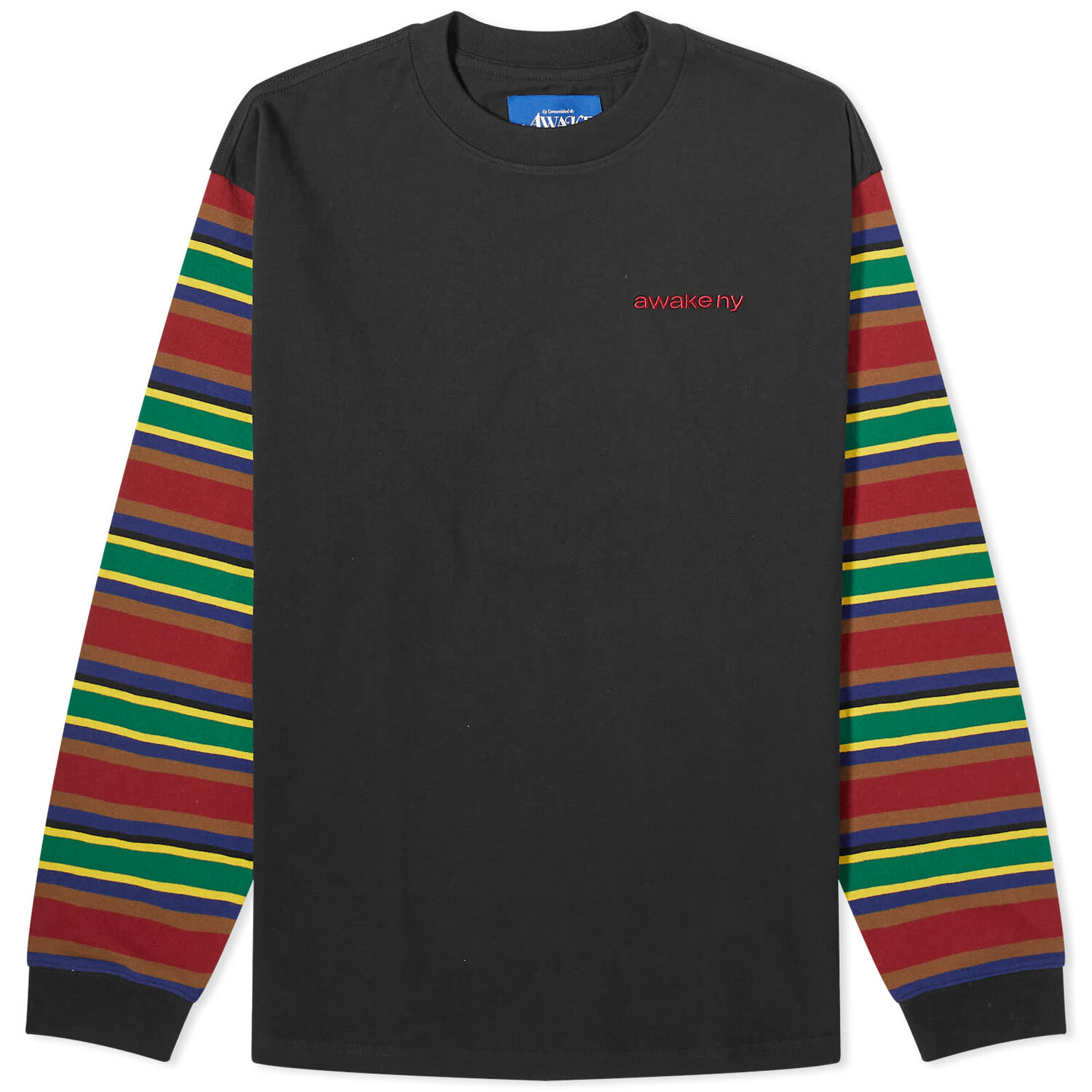 Футболка Awake Ny Long Sleeve 94 Stripe, цвет Black Multi