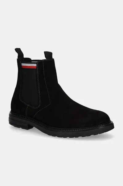 HILIFGER OUTDOOR SUEDE CHELSEA замшевые ботильоны Tommy Hilfiger, черный