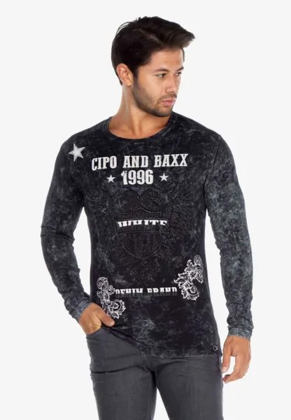 Толстовка со стильным принтом спереди и сзади CIPO & BAXX, черный