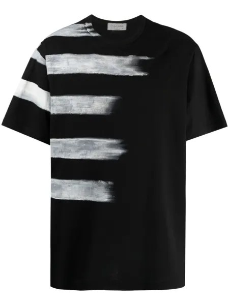 Yohji Yamamoto футболка с графичным принтом, черный