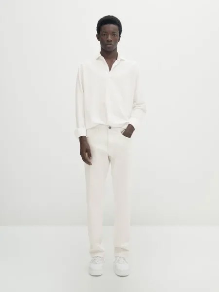 Джинсы узкого кроя Massimo Dutti, белый