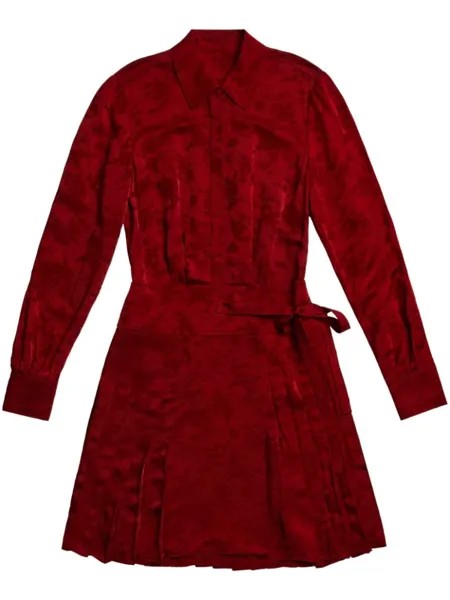 Jason Wu короткое платье с плиссировкой, красный