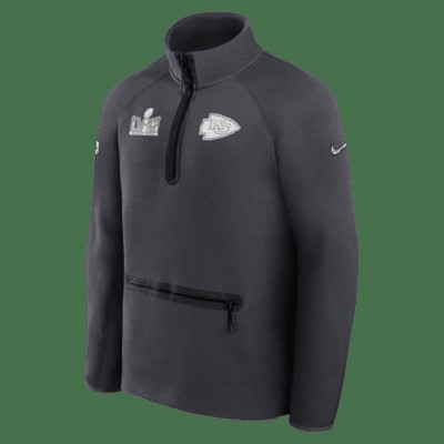 Топ Nike Kansas City Chiefs Super Bowl LVIII Opening Night Tech Fleece, цвет Anthracite